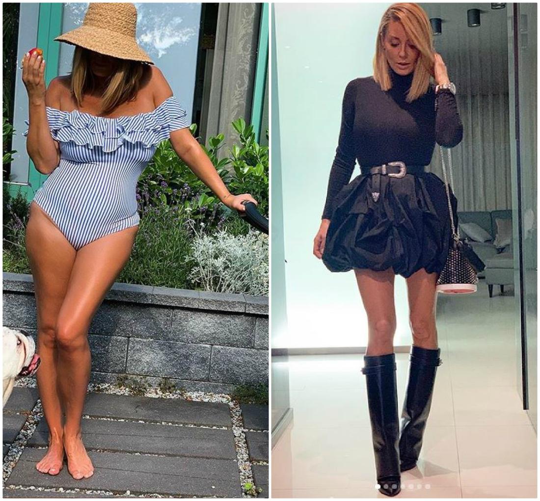 Małgorzata Rozenek niecały miesiąc po porodzie i przed ciążą. 