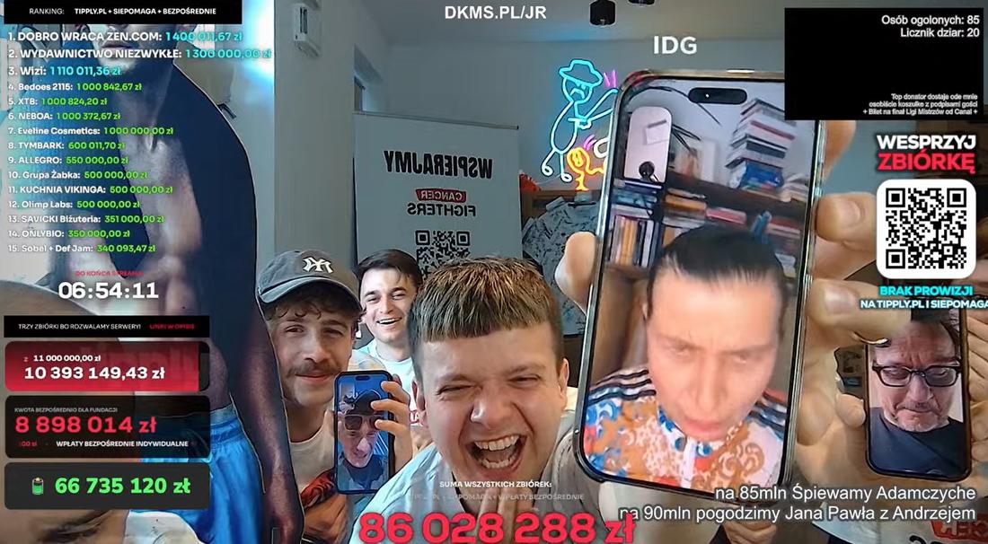 Niewyobrażalna kwota na zbiórce Łatwoganga, fot. YouTube