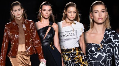 Baldwin, Hadid, Gerber na pokazie VERSACE w Nowym Jorku (ZDJĘCIA)