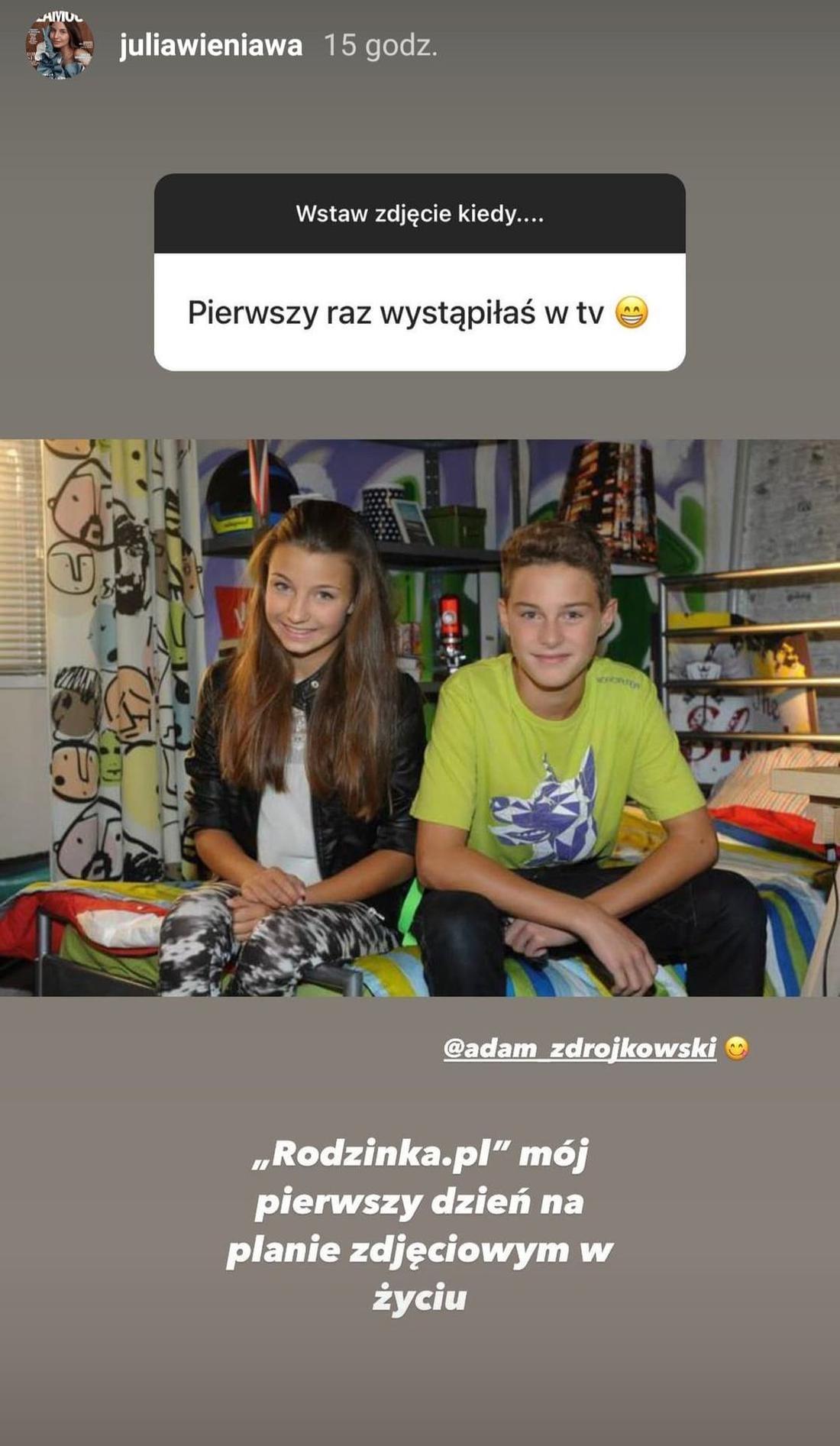 Julia Wieniawa pierwszy raz na planie