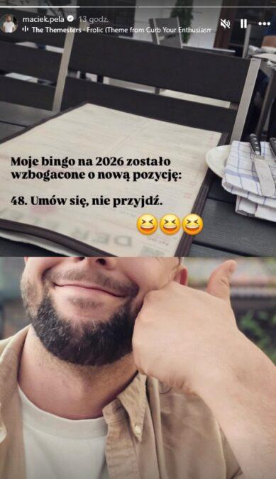 Maciej Pela, relacja z randki, fot. Instagram