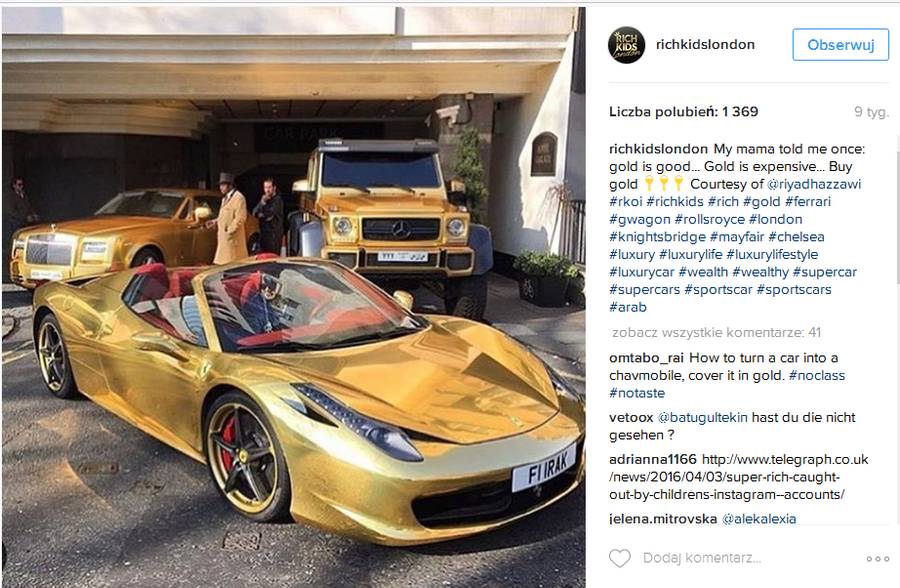 Bogate dzieciaki z Londynu chwalą się swoim przepychem