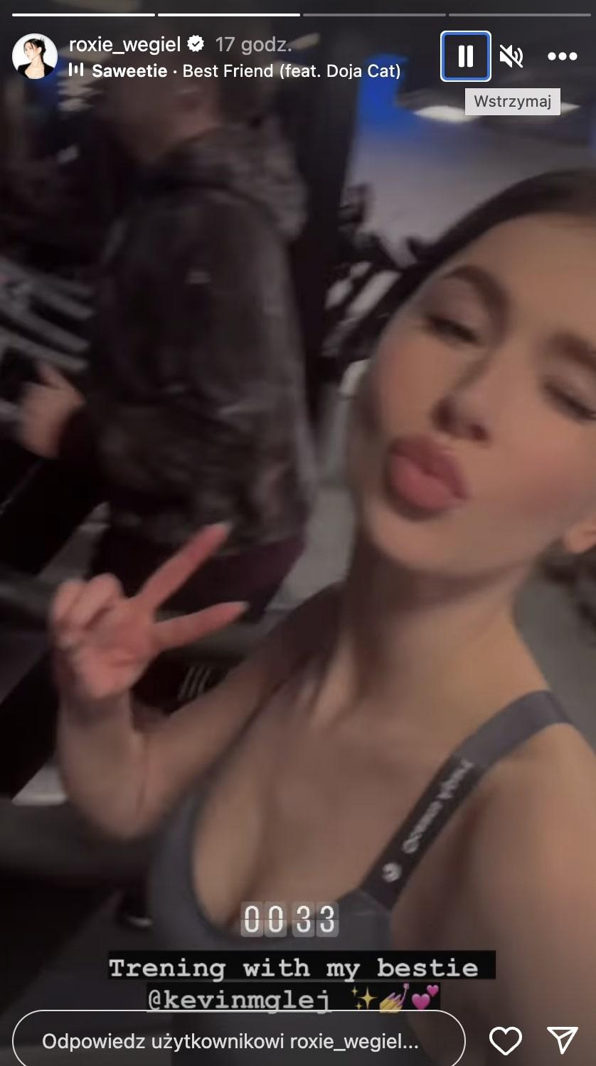Roksana Węgiel i Kevin Mglej na siłowni; instagram/roxie_wegiel
