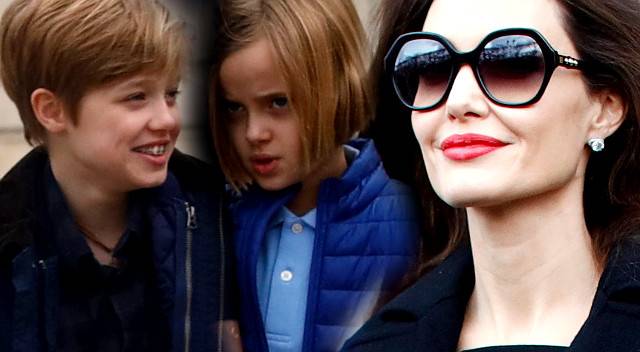 Angelina Jolie z dziećmi w Paryżu