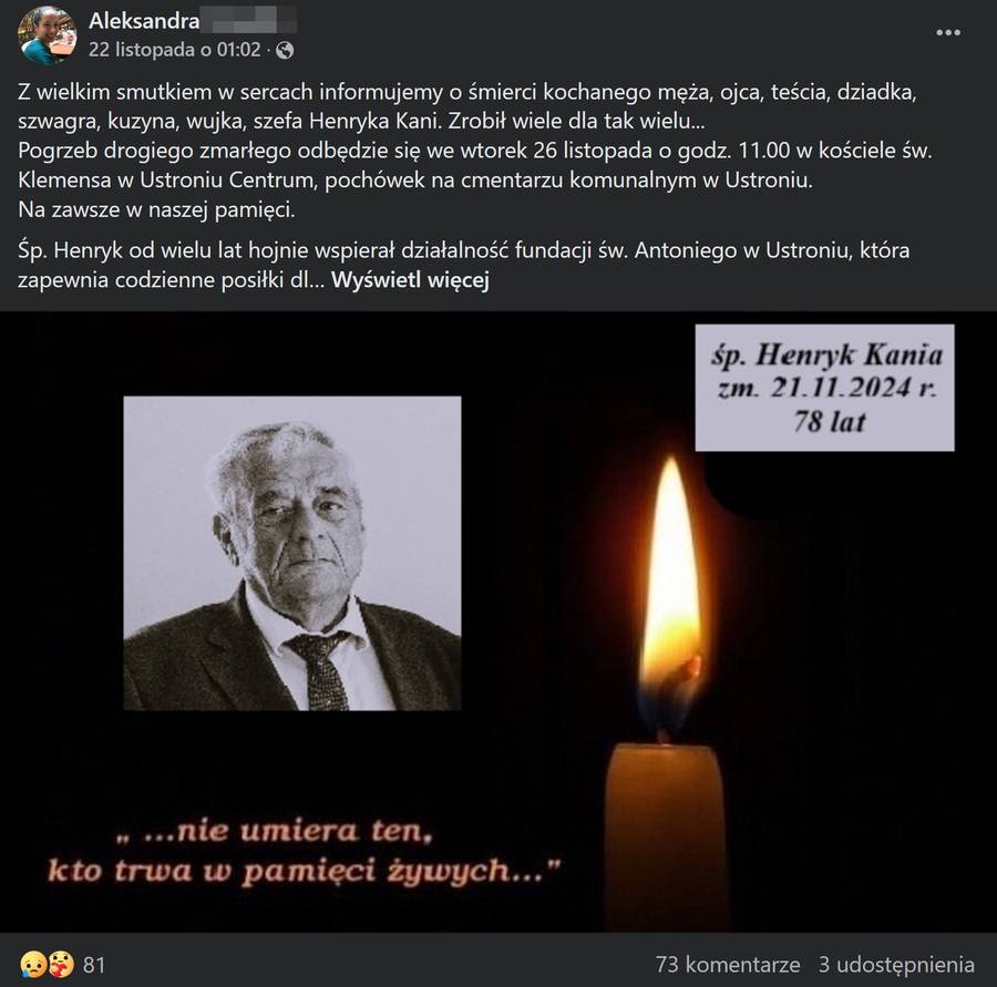 Zmarł twórca słynnych zakładów mięsnych. Jego imperium upadało w atmosferze skandalu