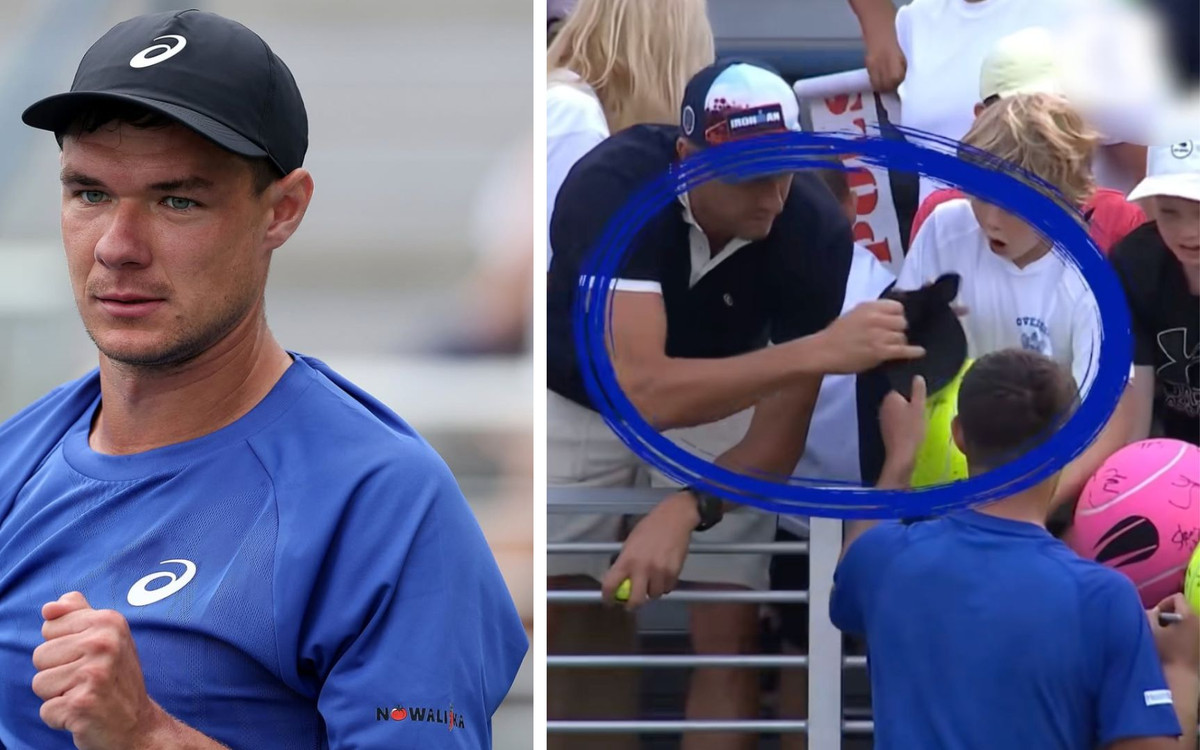 Kamery uchwyciły skandal na US Open! Polski biznesman wyrwał dziecku czapkę od Kamila Majchrzaka