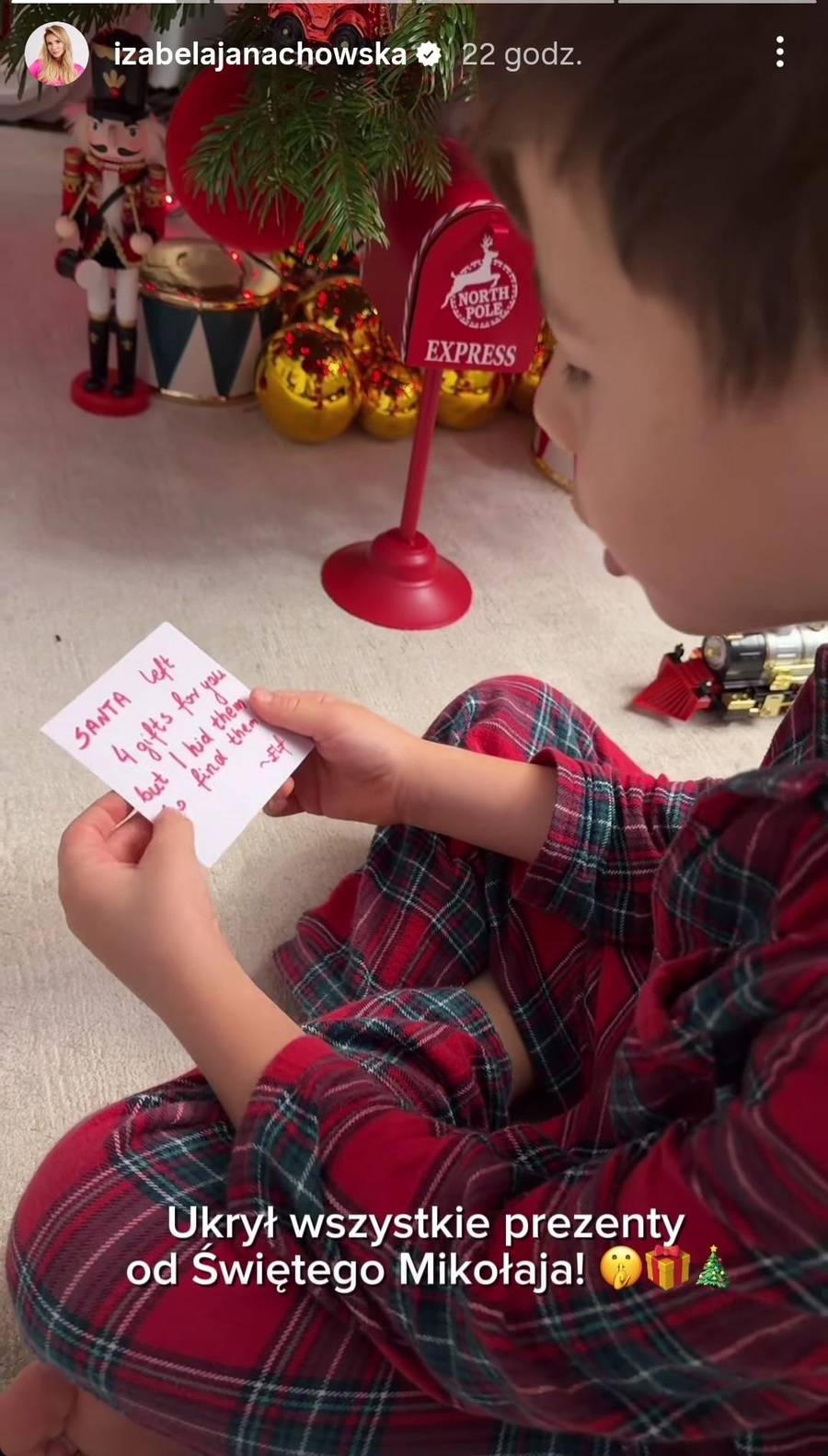Janachowska pokazała świątecznie udekorowany pokój synka, fot. Instagram