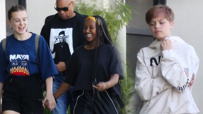 Dzieci Angeliny Jolie i Brada Pitta na lunchu z Millie Bobby Brown – Shiloh nie była zadowolona (ZDJĘCIA)