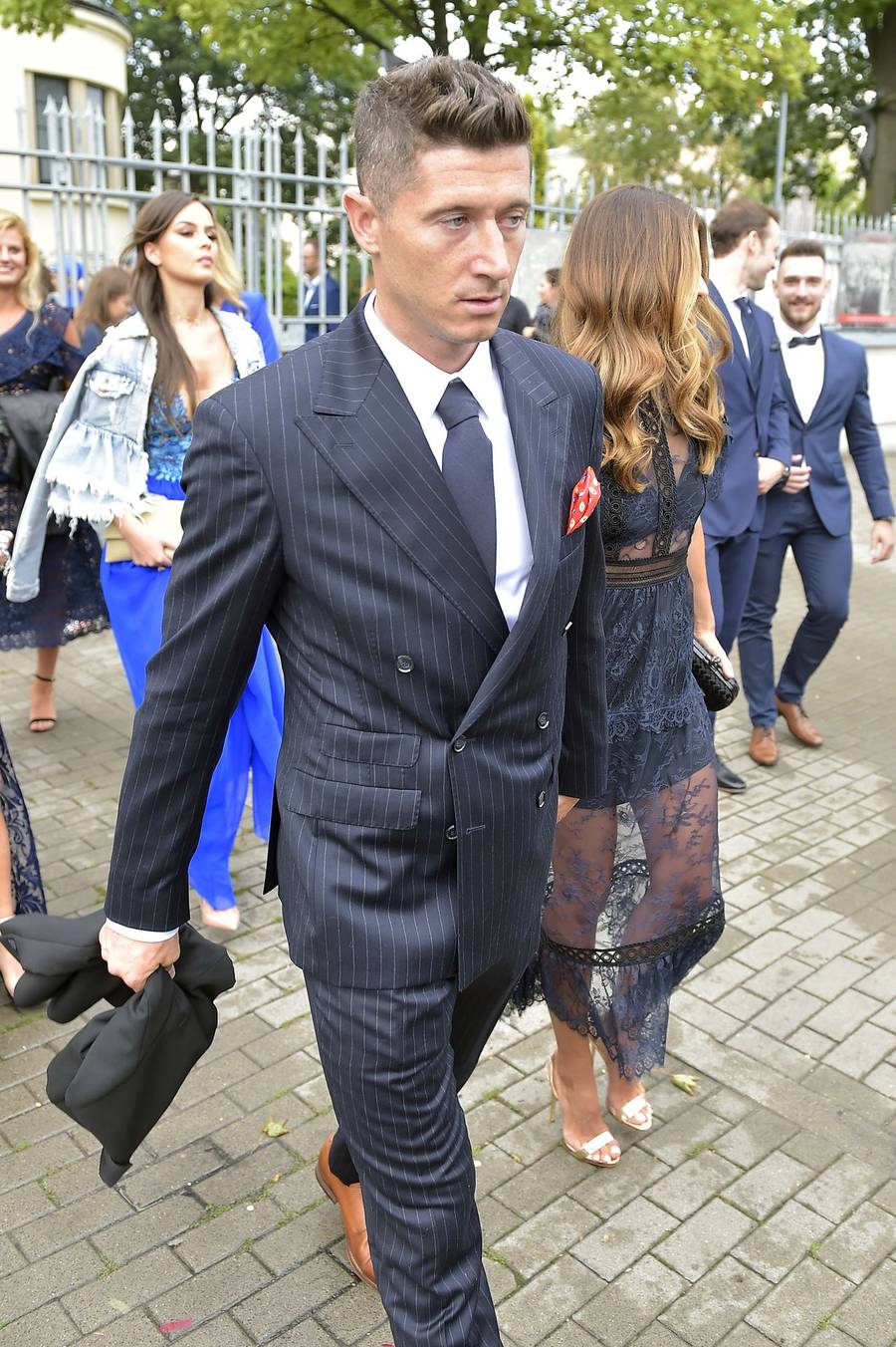 Anna Lewandowska i Robert Lewandowski na ślubie córki Anny Korcz