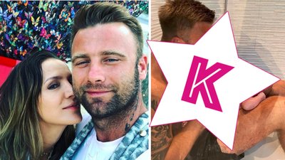 Artur Boruc pod prysznicem z małym Noah