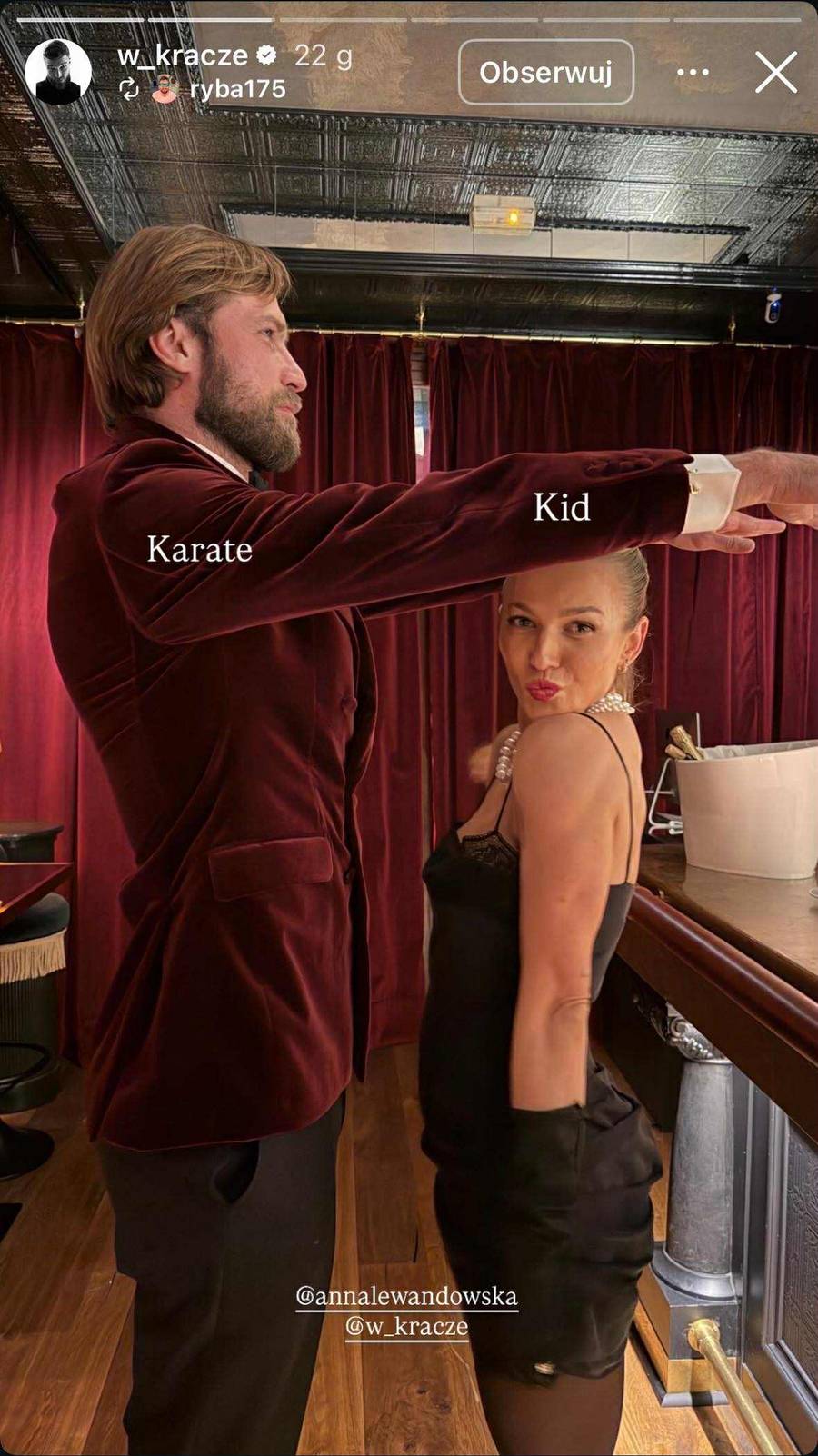 Anna Lewandowska i Andrzej Wrona, fot. Instagram