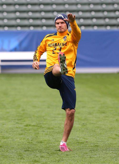 David Beckham na ostatnim treningu z Los Angeles Galaxy