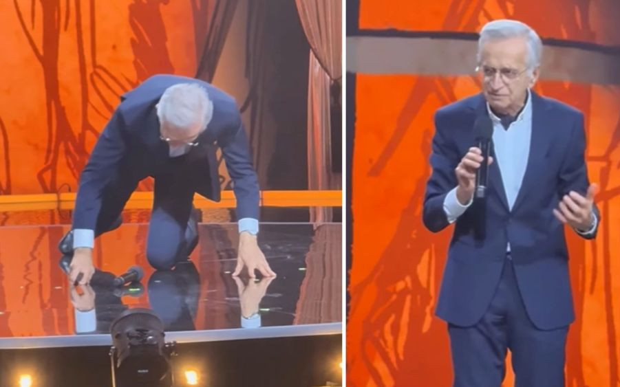 88-letni Fedorowicz rzucił się na ziemię na swoim benefisie. Wszyscy zamarli (WIDEO)