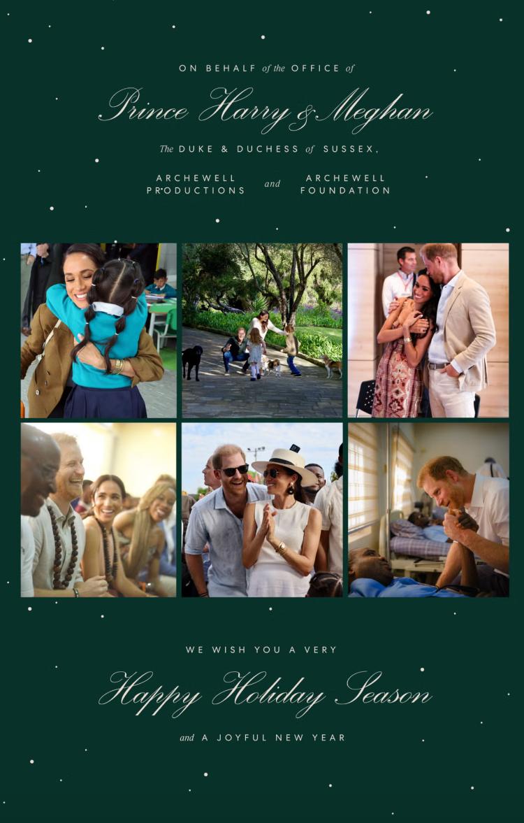 Kartka świąteczna Meghan Markle i księcia Harry'ego