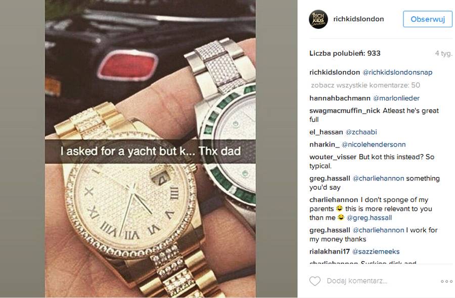 Bogate dzieciaki z Londynu chwalą się swoim przepychem