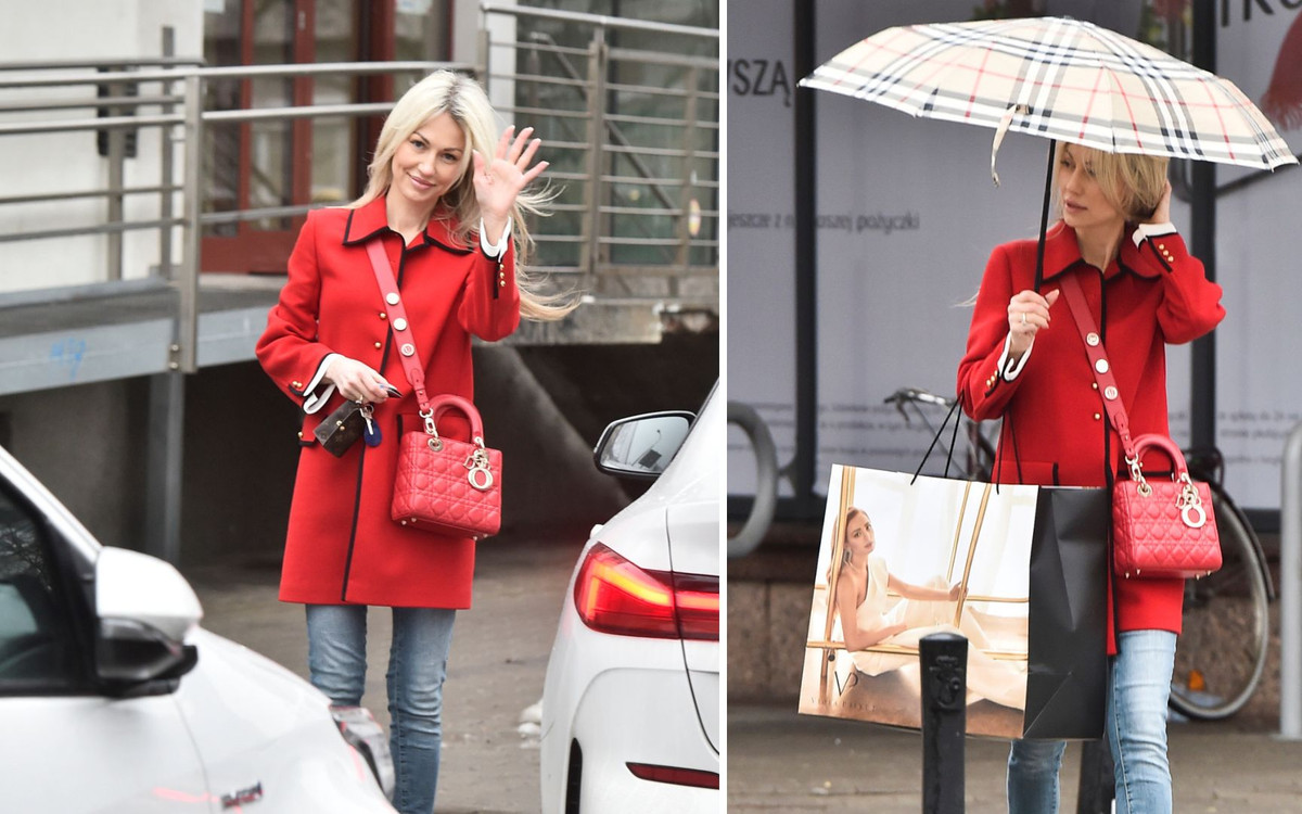 Magdalena Ogórek odbiera kreacje z salonu projektantki. Zobaczymy ją na ramówce TVP (ZDJĘCIA)