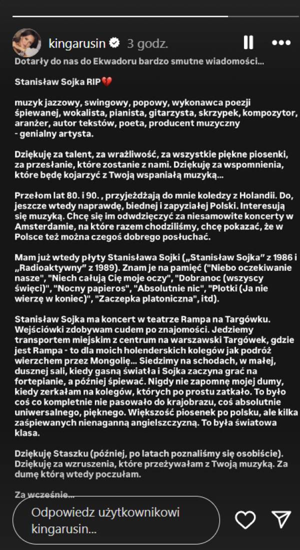 Gwiazdy żegnają Stanisława Sojkę! “Na miły Bóg! Stasiu! Dziękuję, za wszystko!”