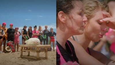 Sceny w “Królowej przetrwania”. Pajączkowska płacze, a Felicjańska doprowadza dziewczyny do szału