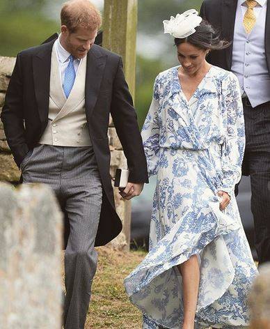 OBŁĘDNA kreacja Meghan Markle na ślubie siostrzenicy księżnej Diany