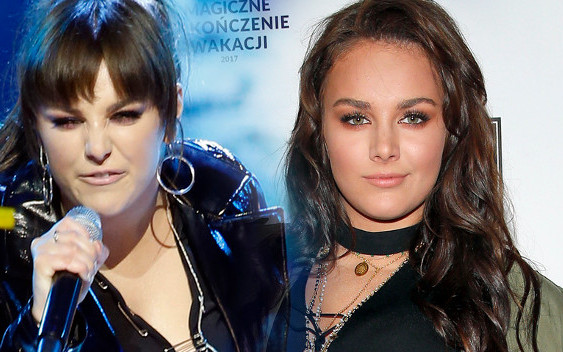 Ewa Farna w fartuchu, z kotletem na stole