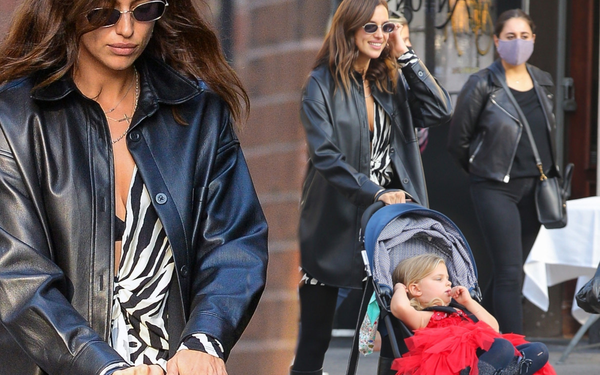 Irina Shayk pokazuje STANIK na spacerze z Leą! Wyglądała jak z MATRIKSA (ZDJĘCIA)