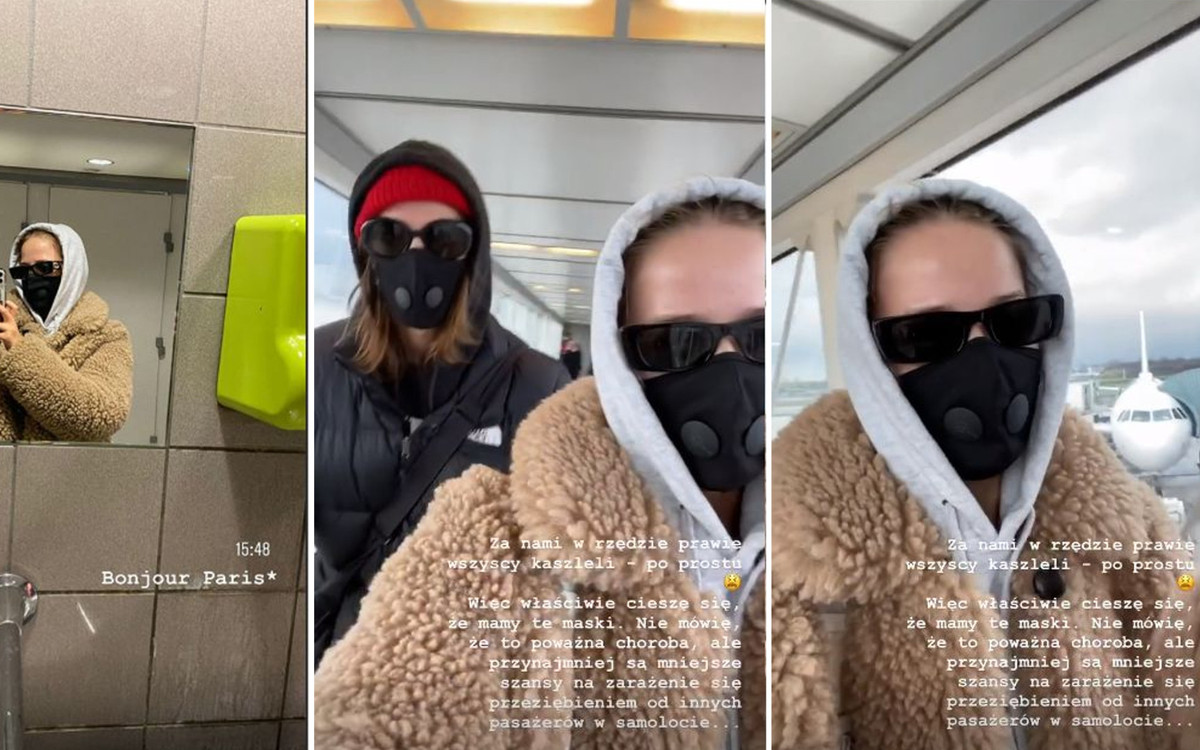 Jessica Mercedes wróciła z Mediolanu i poleciała do Paryża – w samolocie siedziała w masce, bo wszyscy kaszleli