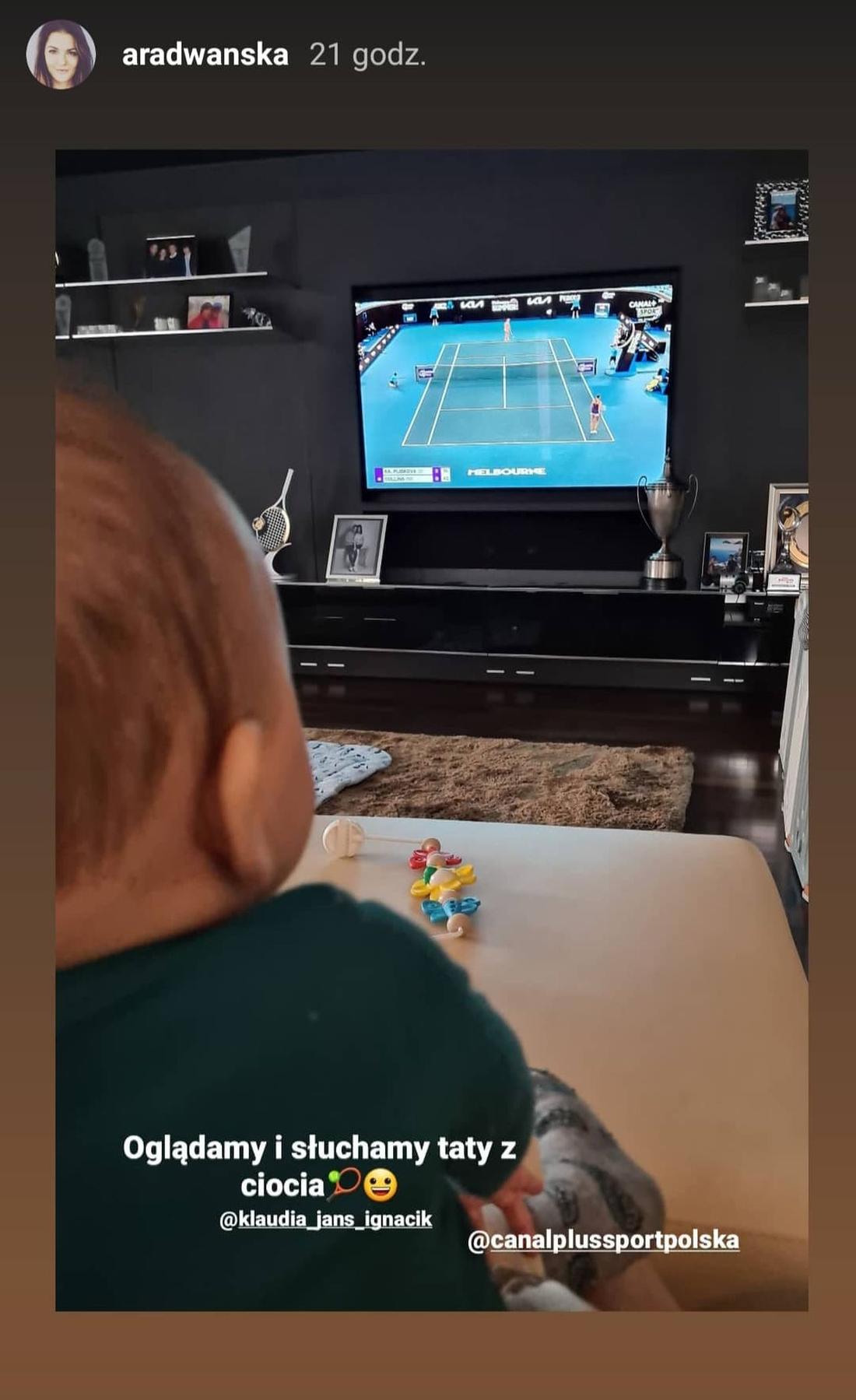 Agnieszka Radwańska spędza czas z synem