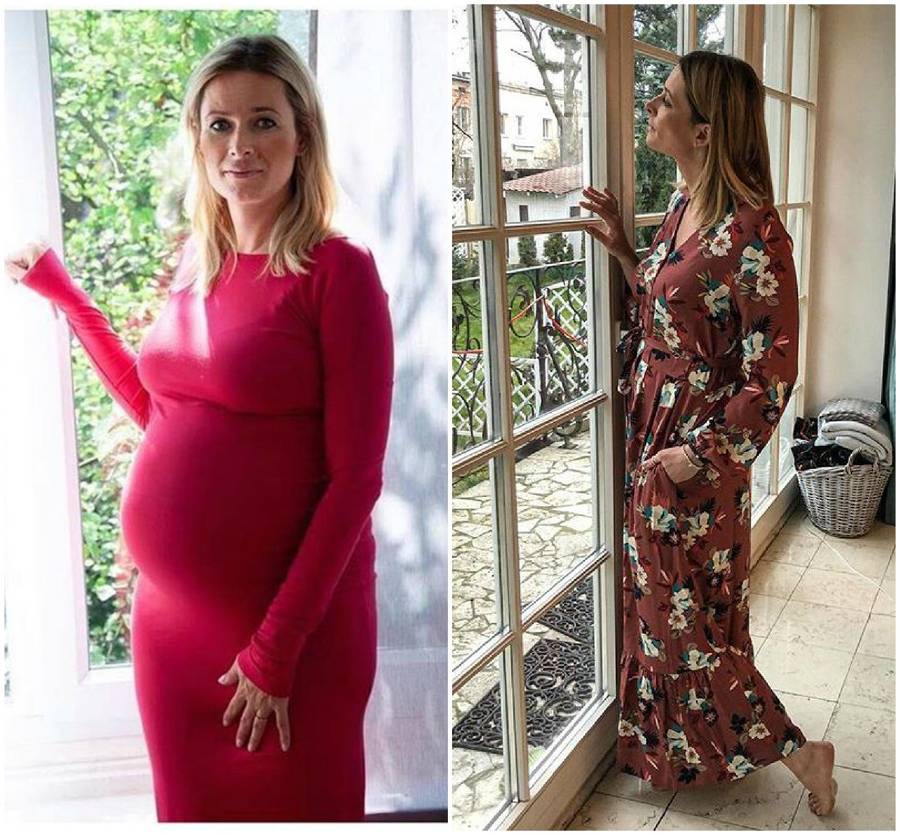 Odeta Moro w zaawansowanej ciąży, i teraz, gdy zrzuciła zbędne kilogramy.