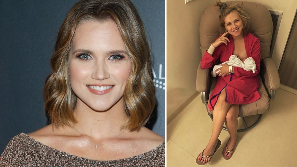 Agnieszka Kaczorowska tuż po porodzie