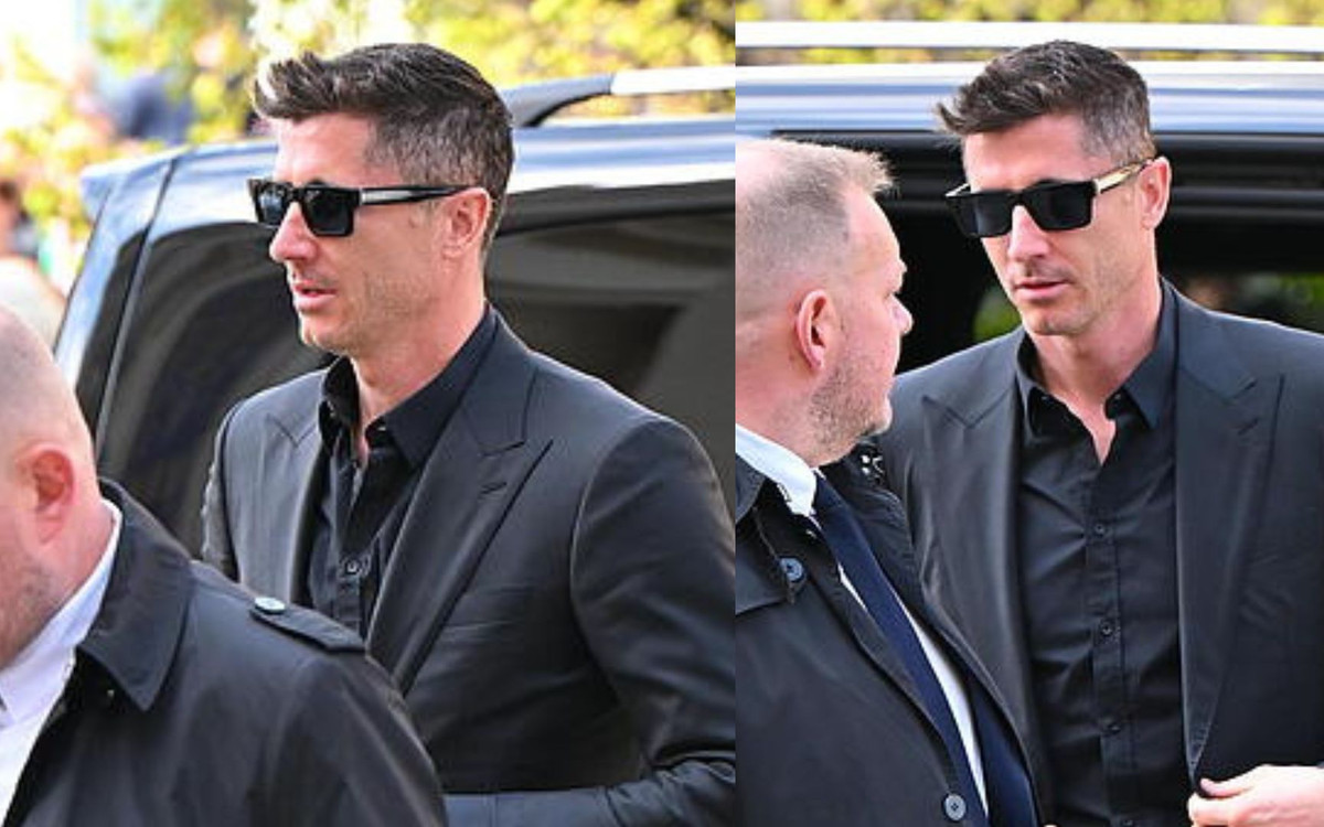 Robert Lewandowski na pogrzebie Jacka Magiery. Przyjechał prosto z lotniska