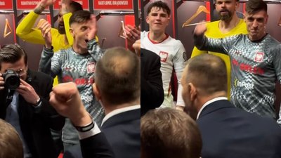 Nawrocki wpadł do szatni reprezentacji po meczu. Ale krzyk! Jest wideo
