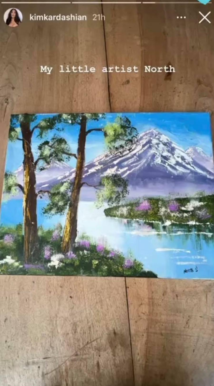 Obraz namalowany przez 7-letnią North West. 