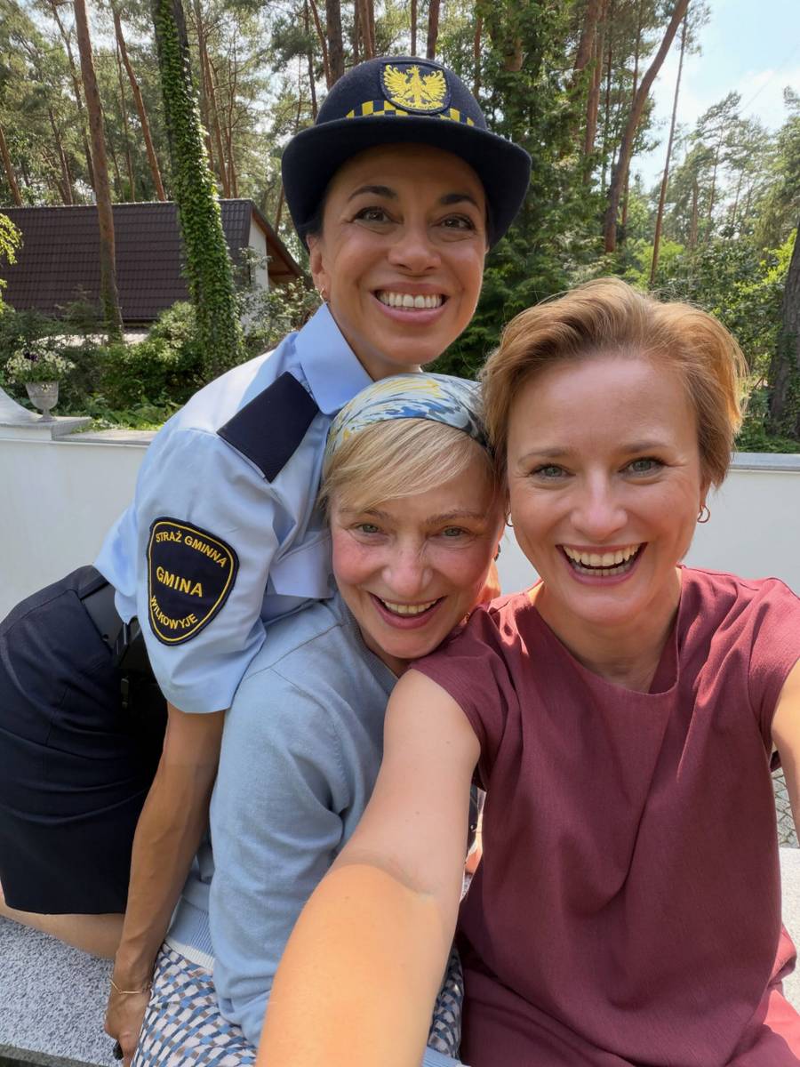 Katarzyna Żak, Marta Chodorowska i Anna Iberszer na planie "Rancza"/fot. Instagram