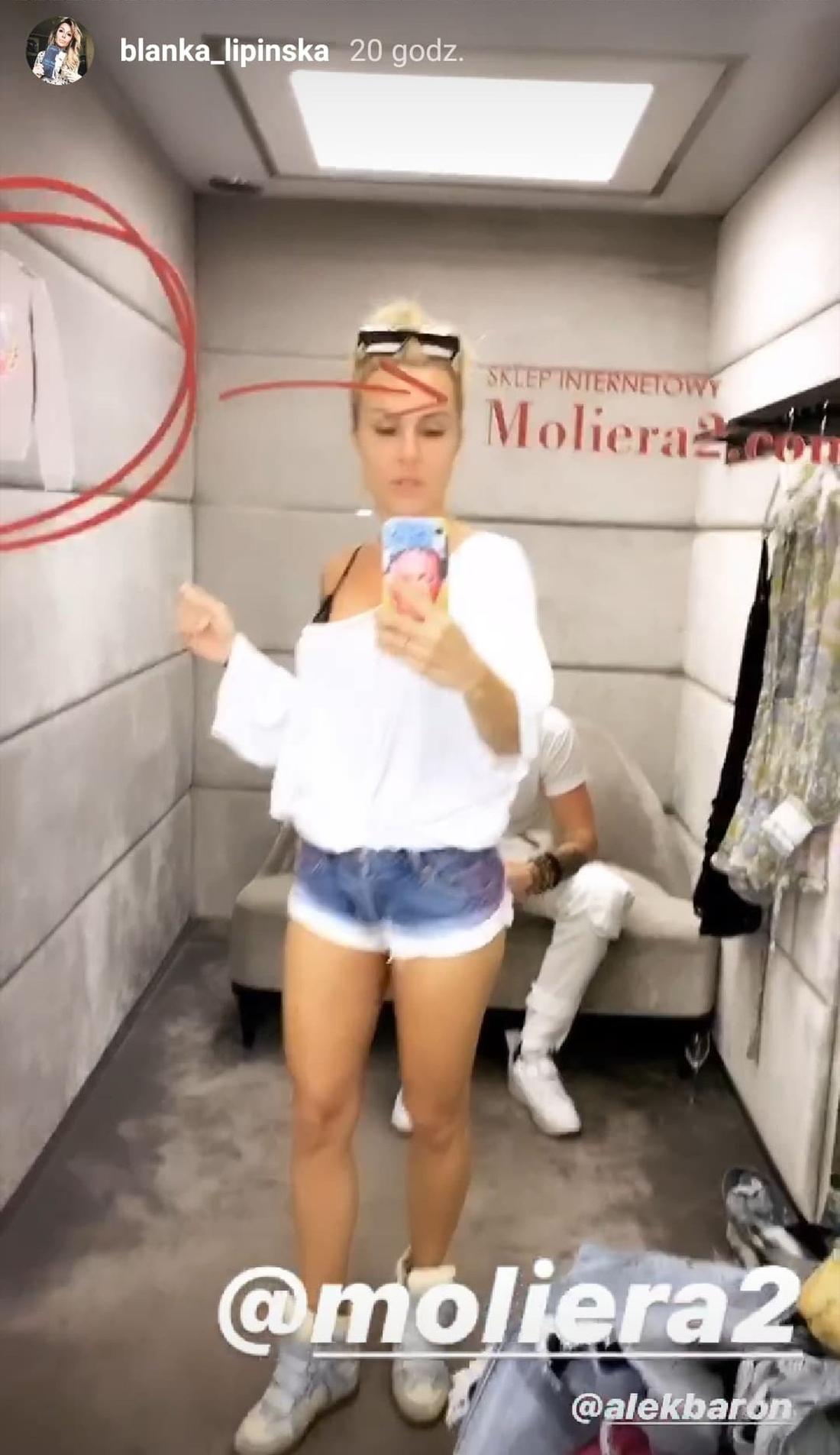 Blanka Lipińska i Baron w przymierzalni