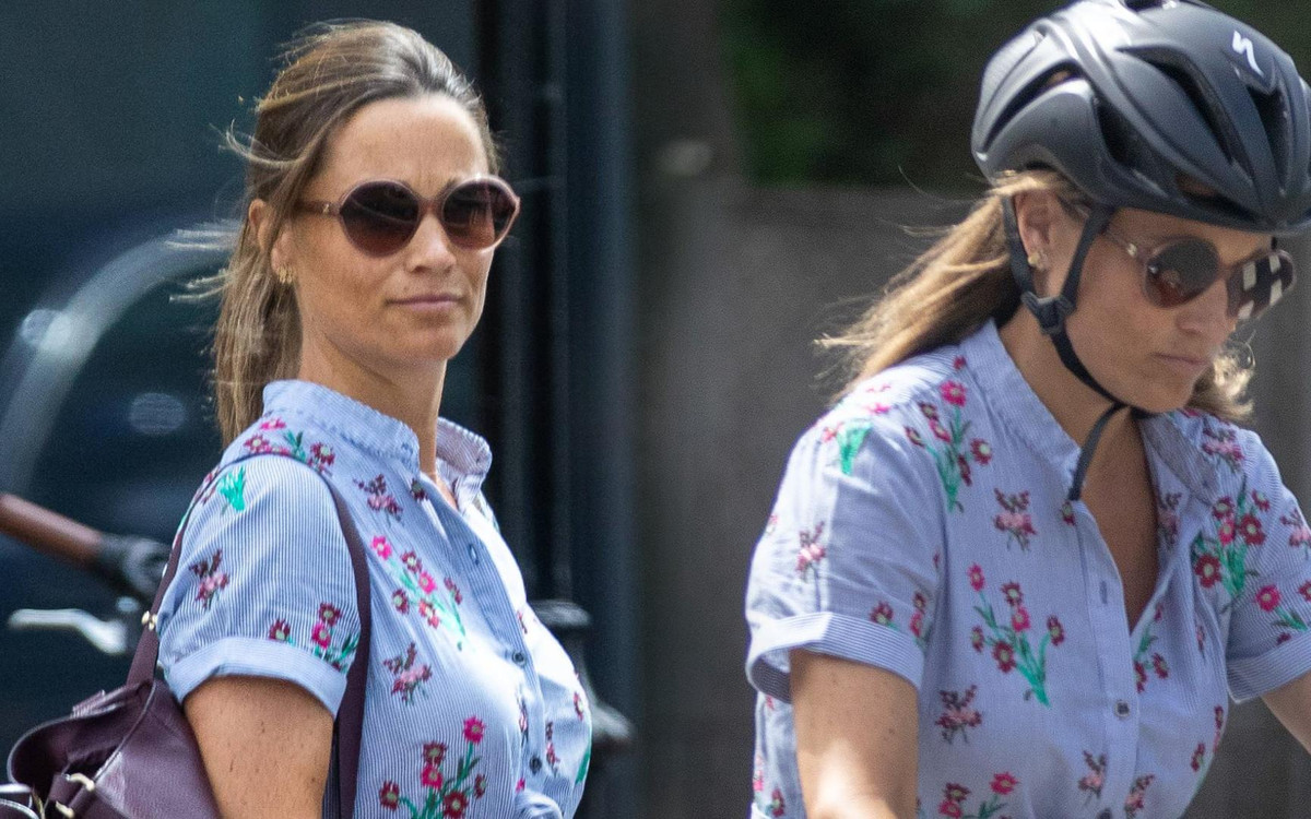 Pippa Middleton na rowerze z DUŻYM ciążowym brzuszkiem (ZDJĘCIA)