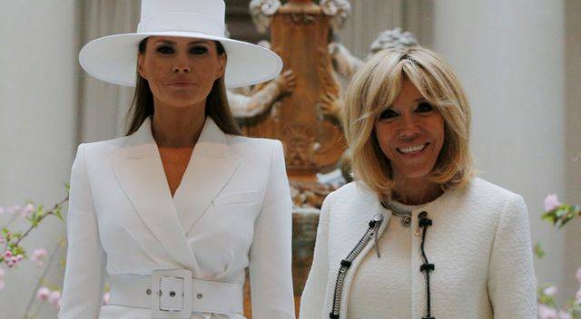 Melania Trump i Brigitte Macron całe w bieli (ZDJĘCIA)