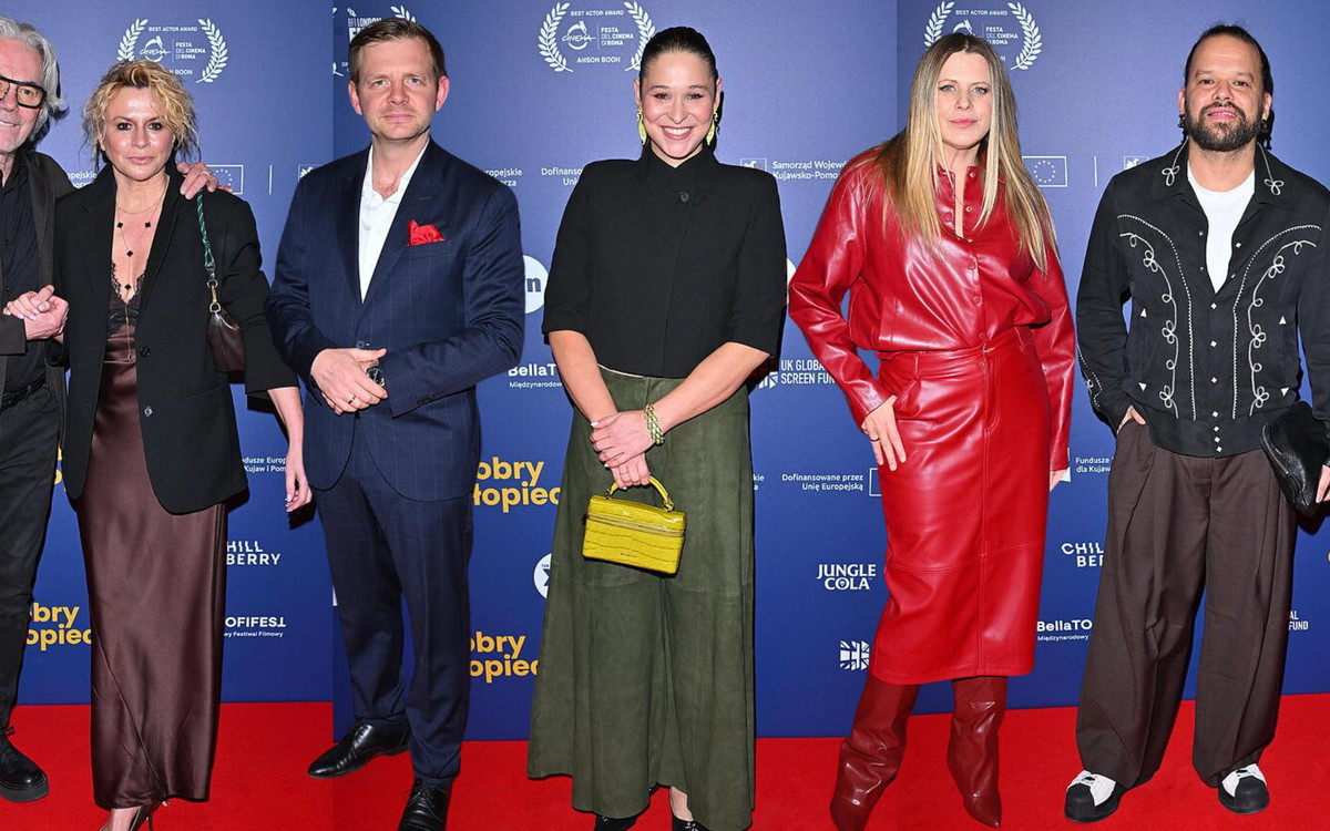 Plejada gwiazd na premierze filmu “Dobry chłopiec”. Janowski z żoną, Piróg, Sadowska, Zawierucha