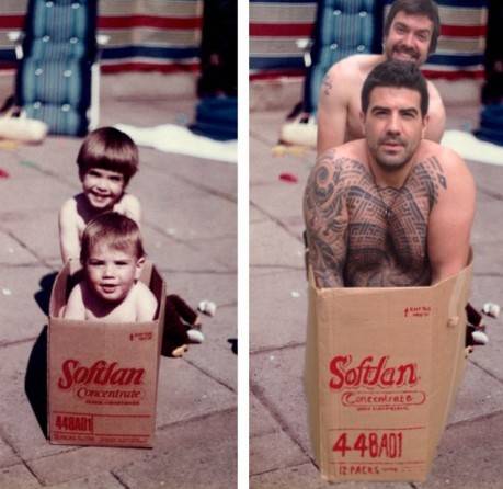 Genialne zdjęcia rodzeństwa odtworzone po latach