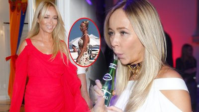 50-letnia Przetakiewicz w kostiumie kąpielowym