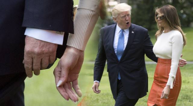 Oto odpowiedź! Dlaczego Melania Trump nie chciała złapać męża za rękę?