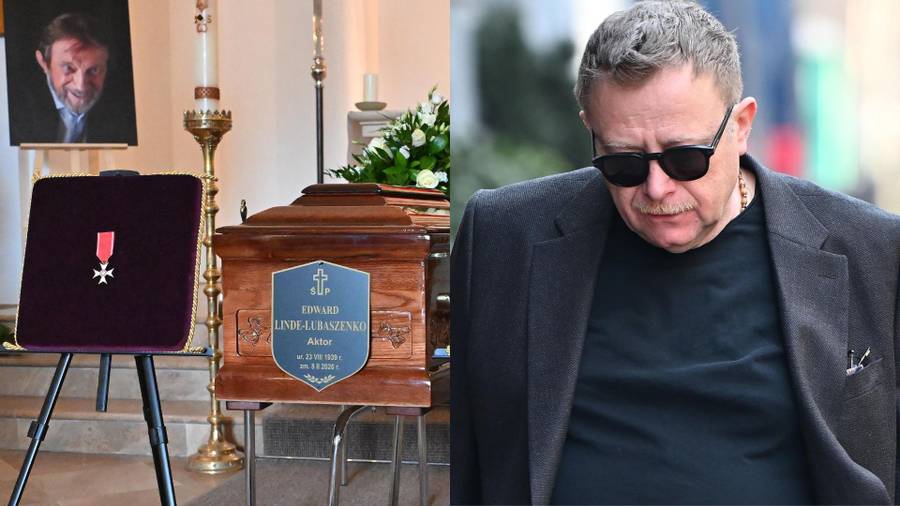 Trwa pogrzeb Edwarda Linde-Lubaszenki fot. KAPiF