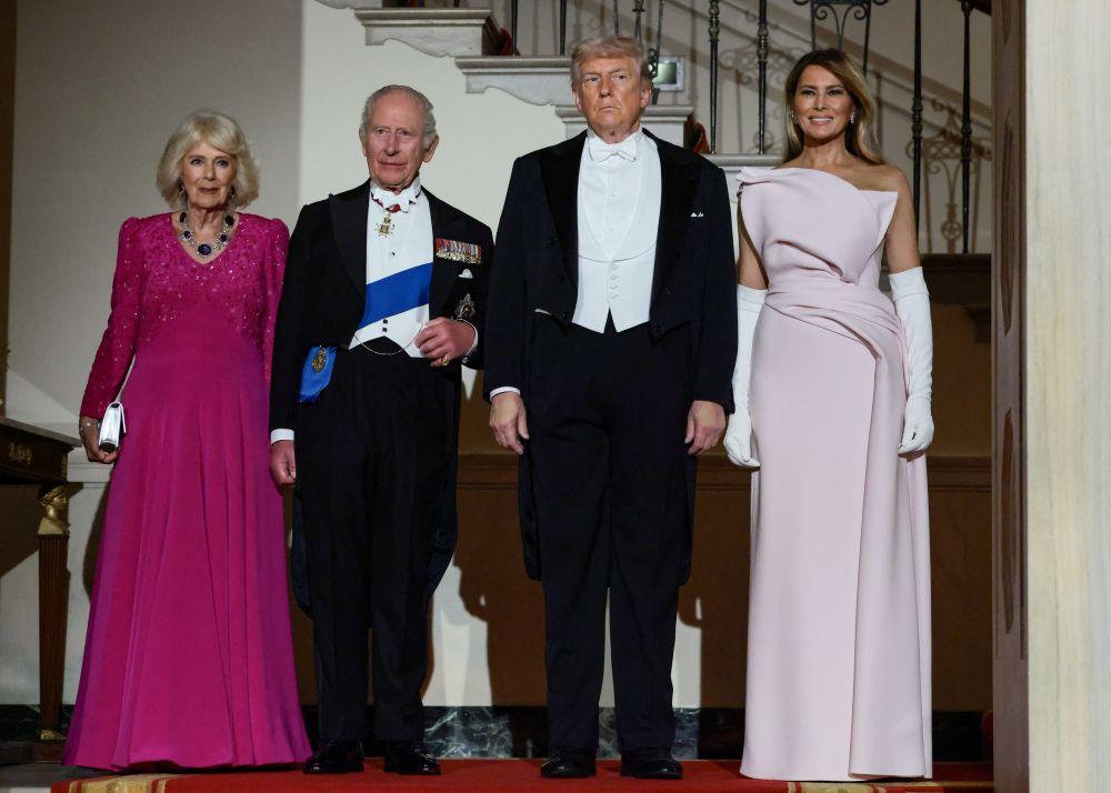 Donald Trump i Melania Trump na uroczystej kolacji z monarchami/Forum