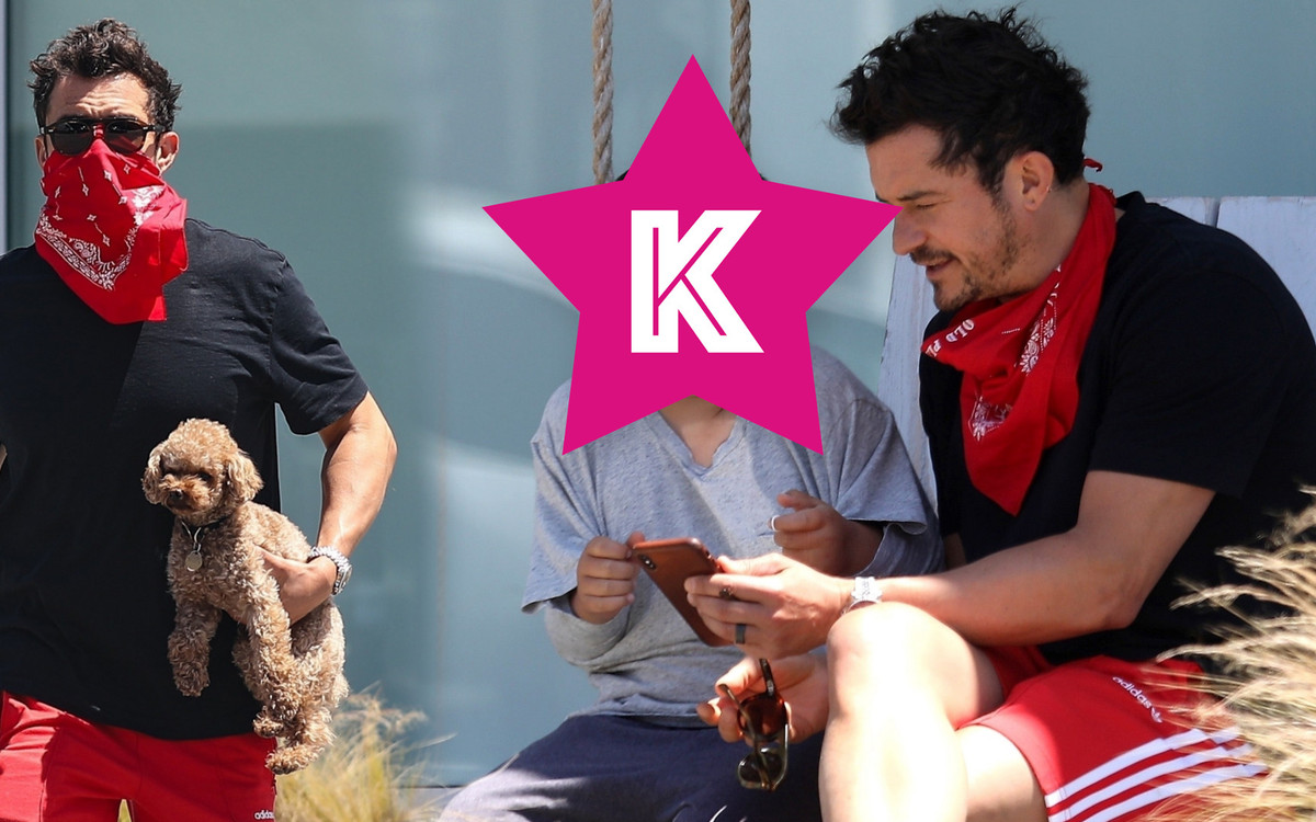 Orlando Bloom jak prawdziwy macho z pieskiem pod pachą – spędza popołudnie z 9-letnim synem (FOTO)