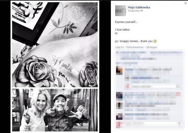 Tatuaże Mai Sablewskiej