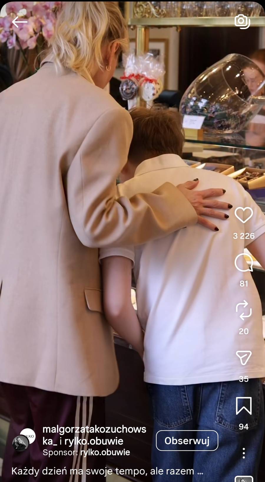 Małgorzata Kożuchowska z synem Jasiem, fot. Instagram