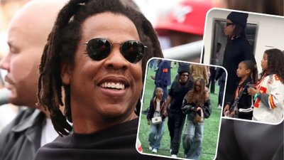 Jay-Z z córkami na Super Bowl! 8-letnia Rumi rzadko pokazuje się publicznie