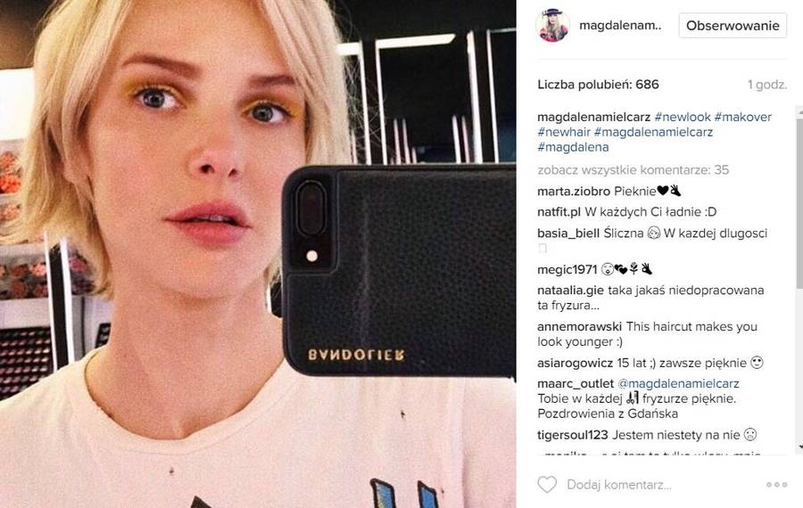 Magda Mielcarz pokazała, jak wygląda PO ŚCIĘCIU włosów (Instagram)