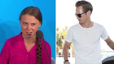 Alexander Skarsgård prawie przejechał Gretę Thunberg