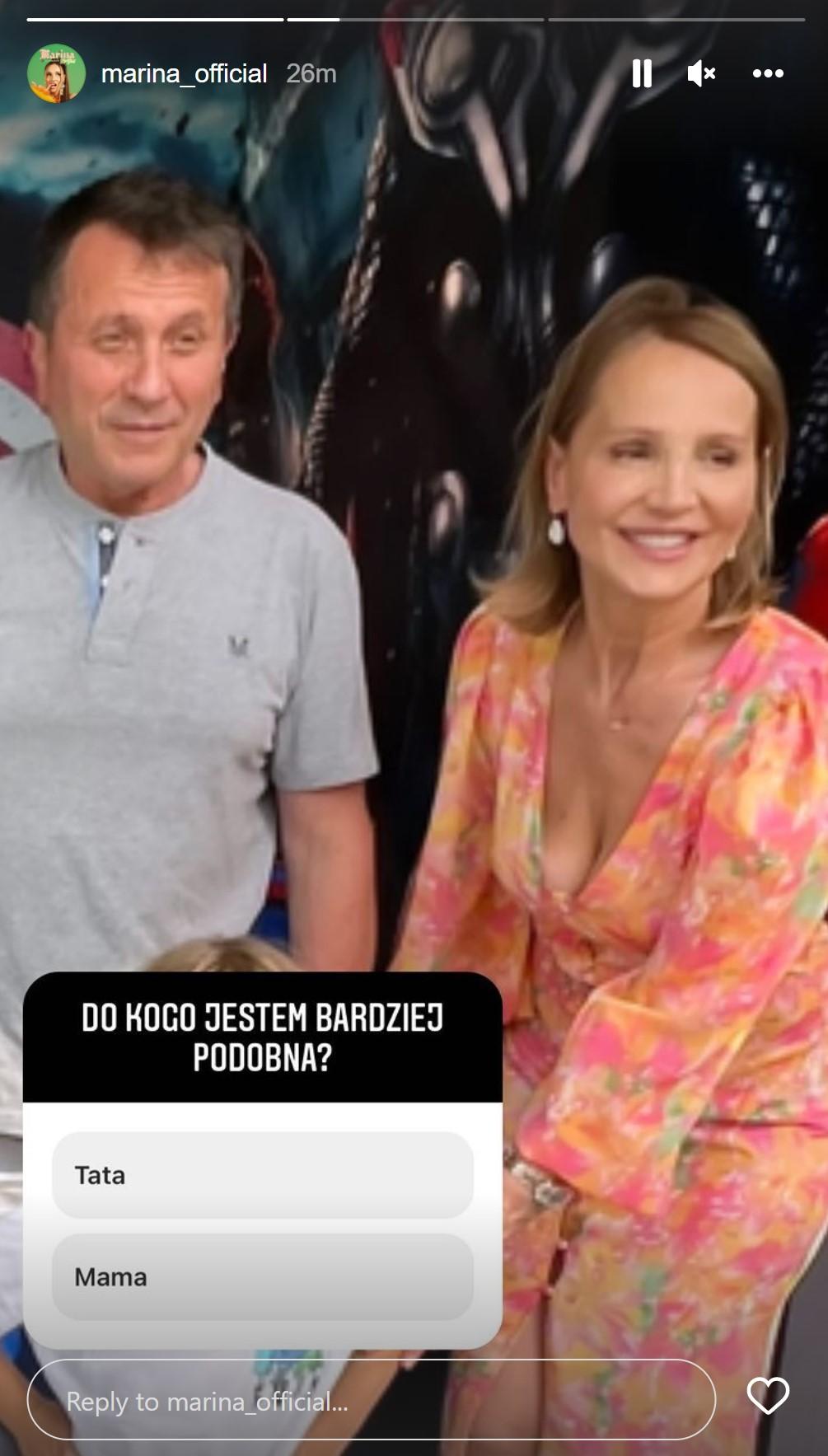 Marina pokazała rodziców. Pyta do kogo jest bardziej podobna