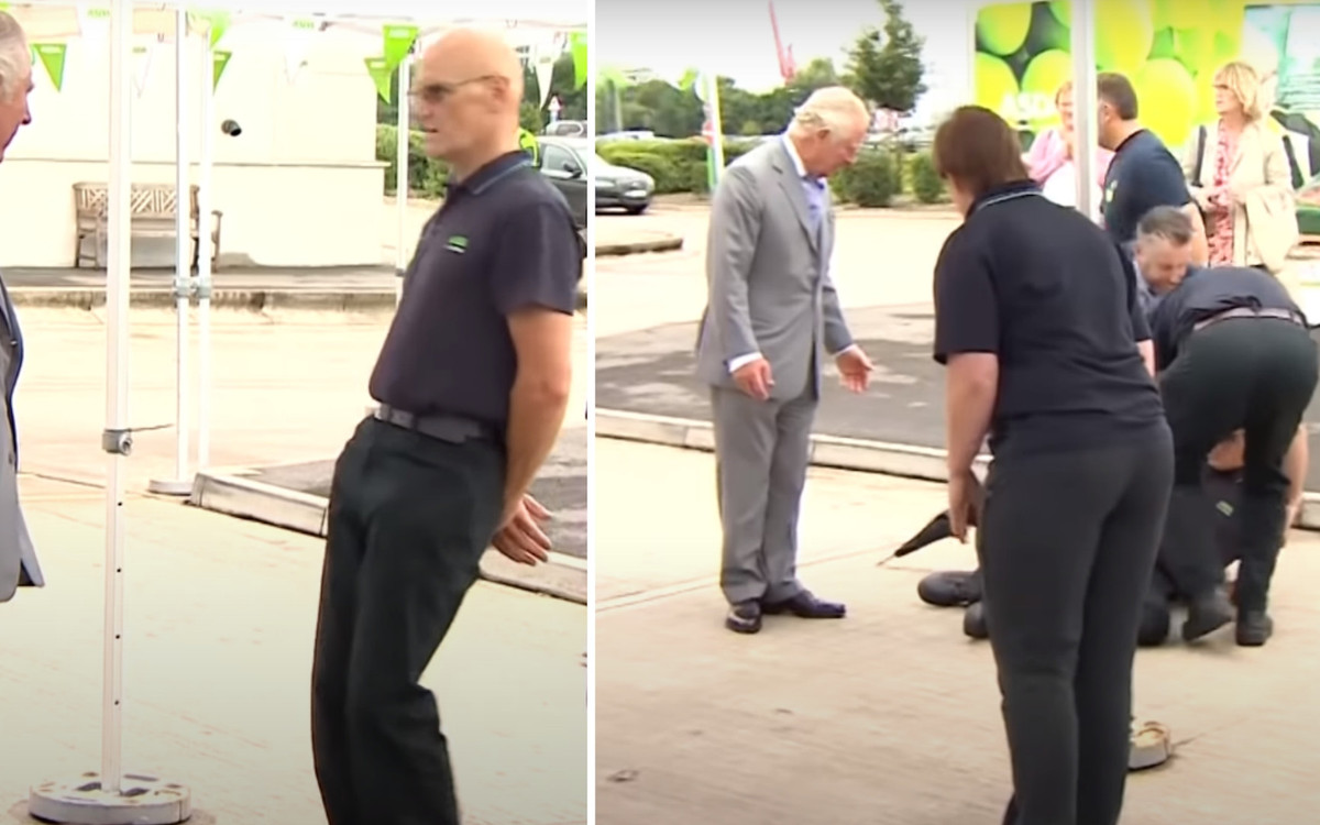 Mężczyzna ZASŁABŁ w trakcie rozmowy z księciem Karolem (WIDEO)